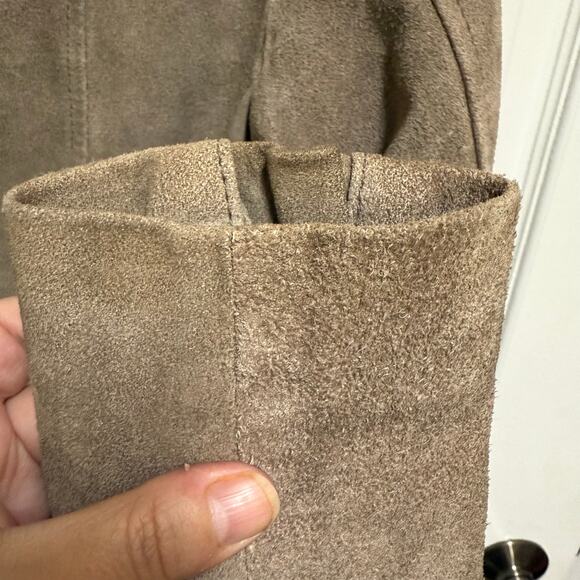 H&M Women's Faux Suede Biker Jacket – Size 2 – Taupe – Edgy & Versatile - Picture 12 of 14